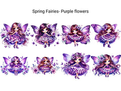 Spring Fairies Purple Flowers - CraftNest - Digital Crafting and Art