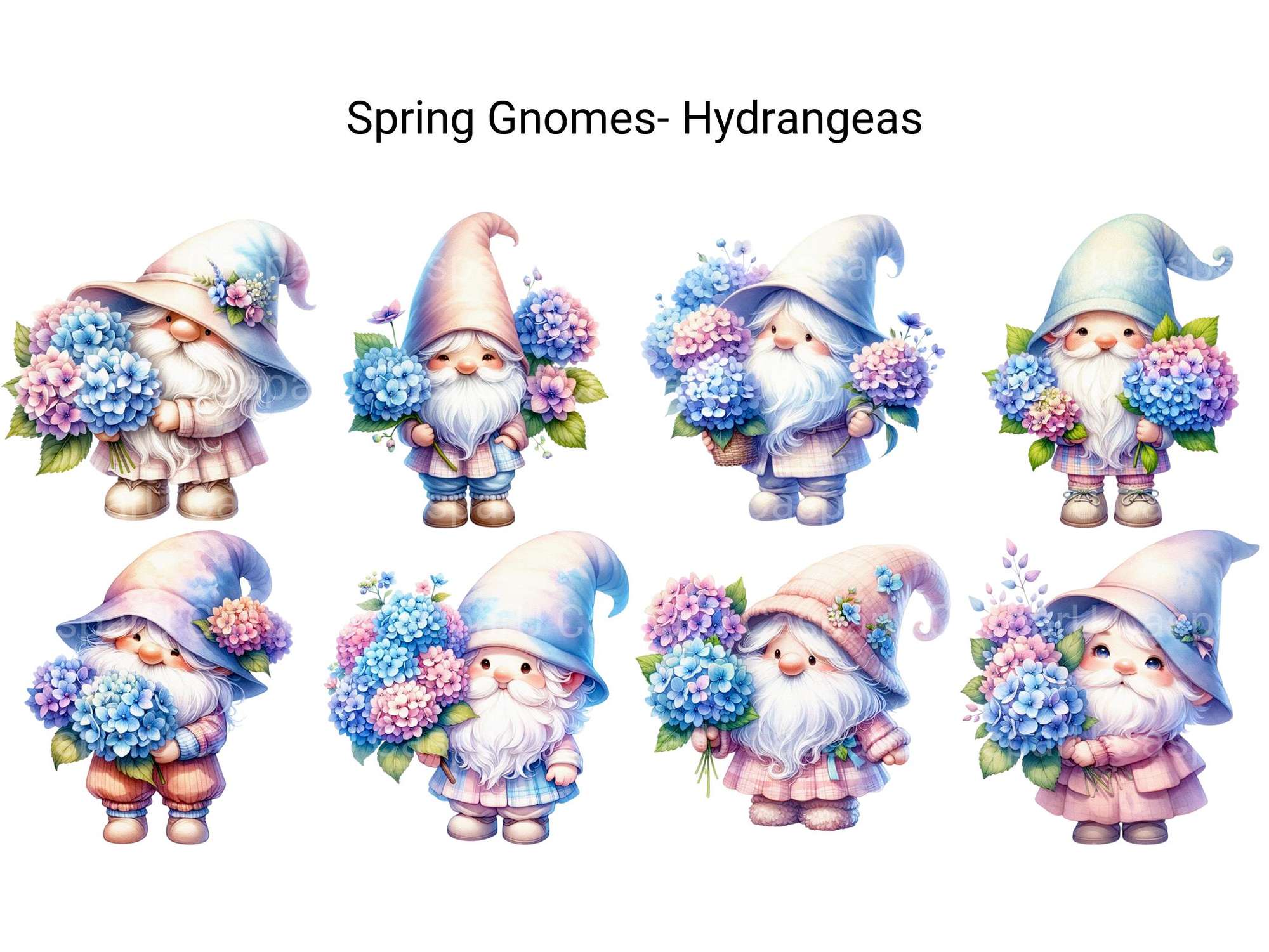 Spring Gnomes Hydrangeas - CraftNest - Digital Crafting and Art