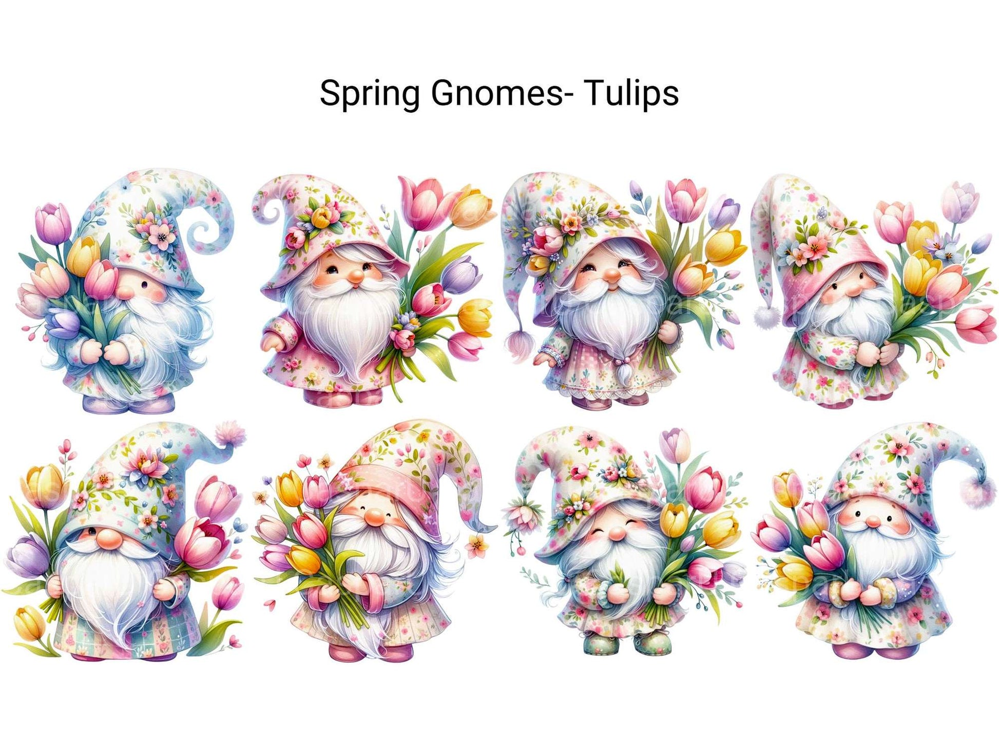 Spring Gnomes Tulips - CraftNest - Digital Crafting and Art