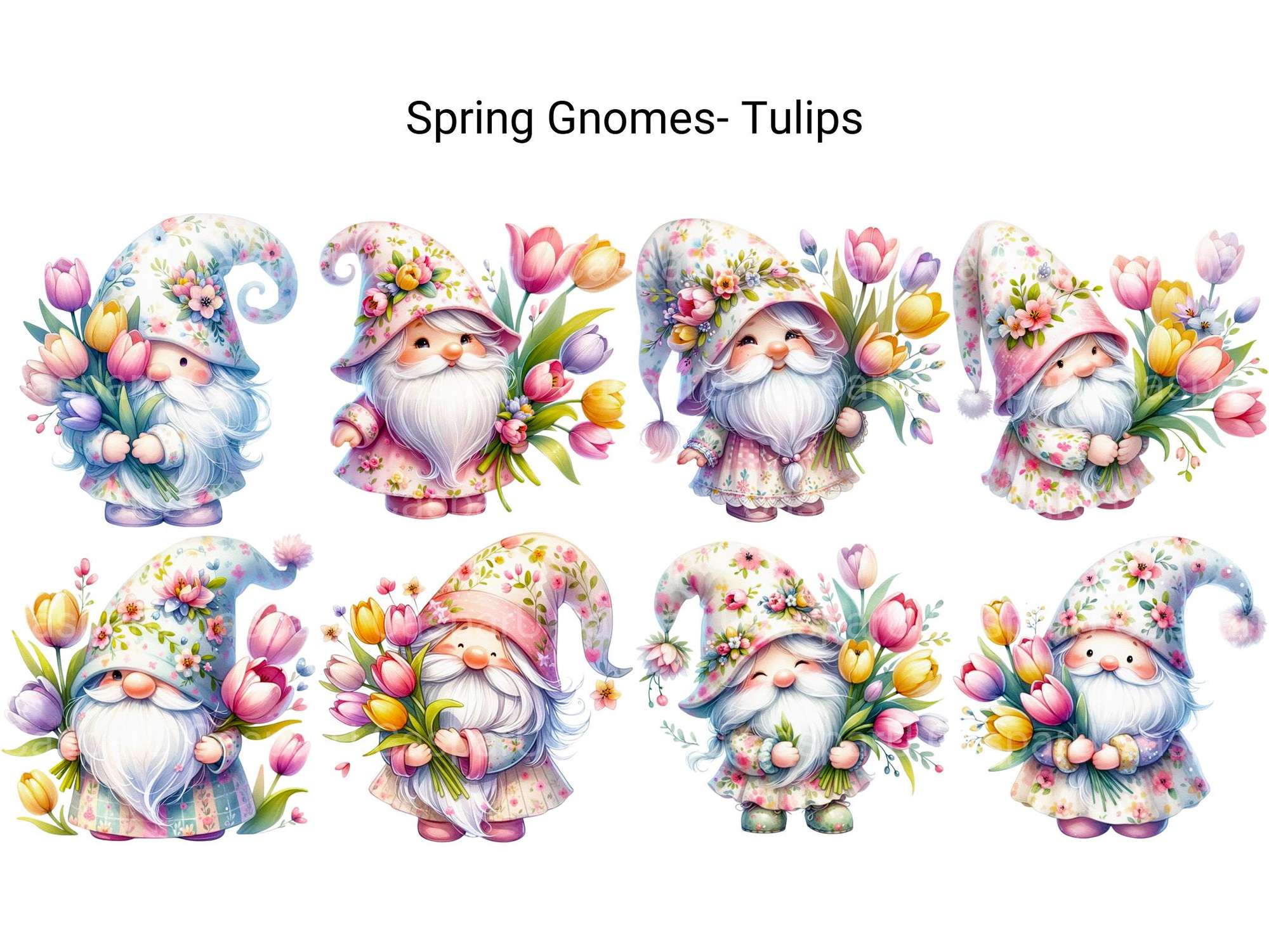 Spring Gnomes Tulips - CraftNest - Digital Crafting and Art