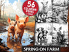 Spring On Farm Coloring Books