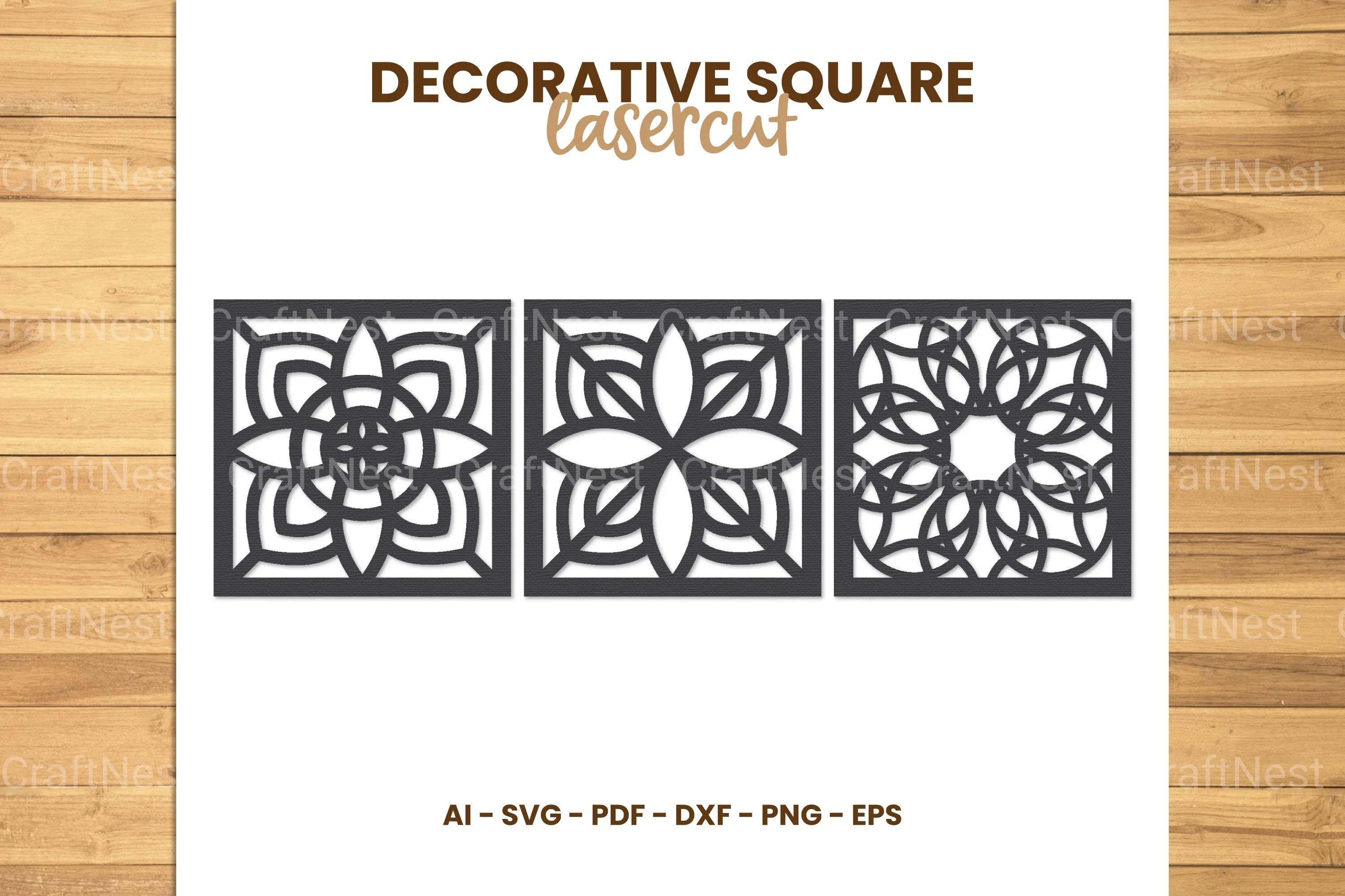 Square Laser Vector Square Lasercut SVG Bundle