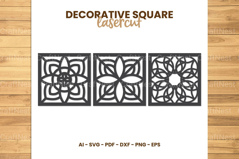 Square Lasercut SVG Bundle - CraftNest - Digital Crafting and Art