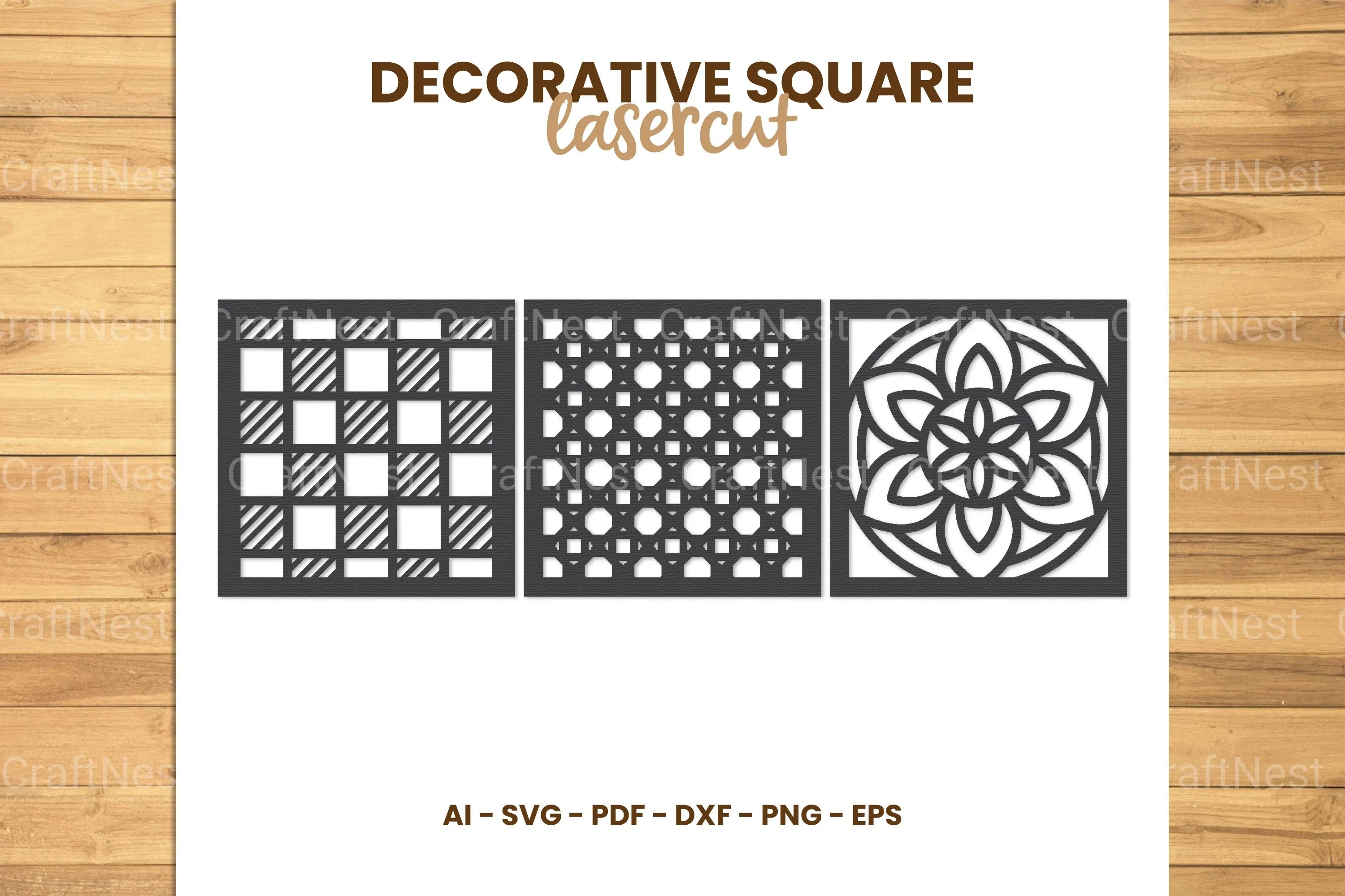 Square Lasercut SVG Bundle - CraftNest - Digital Crafting and Art