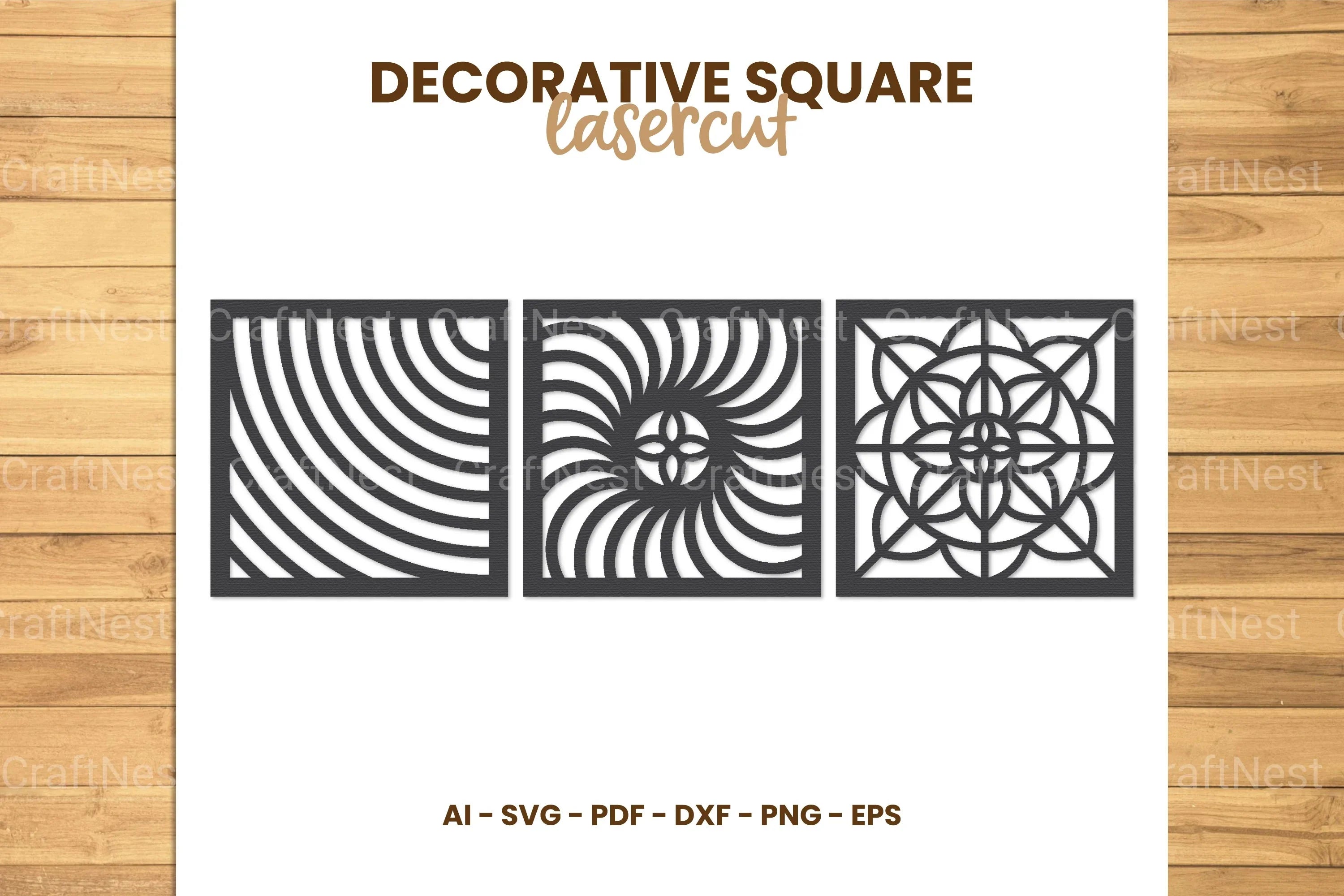 Square Laser Vector Square Lasercut SVG Bundle