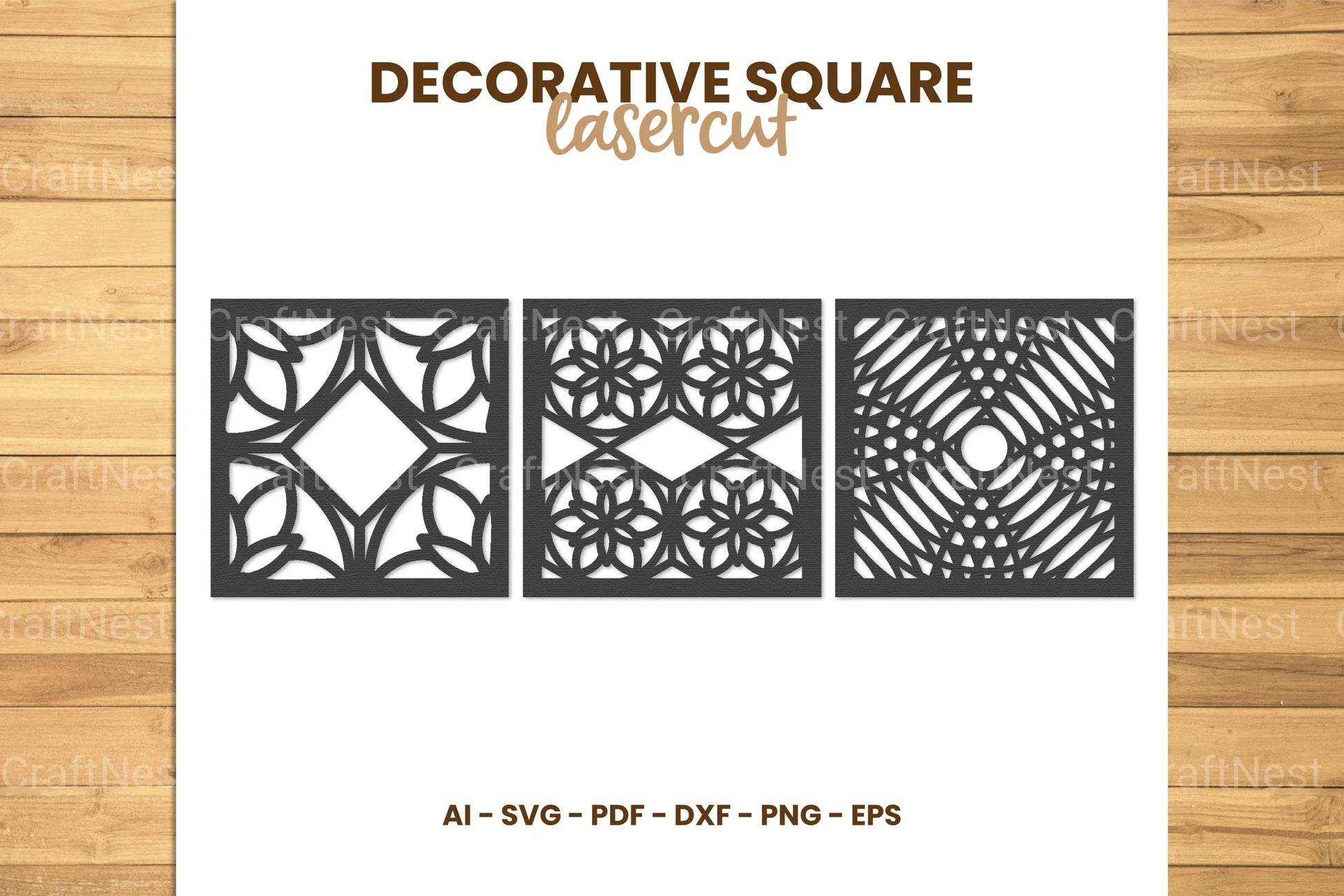 Square Lasercut SVG Bundle - CraftNest - Digital Crafting and Art