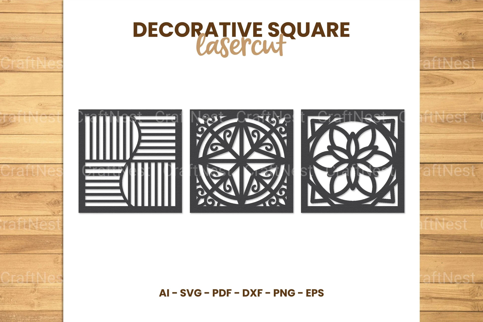 Square Lasercut SVG Bundle - CraftNest - Digital Crafting and Art