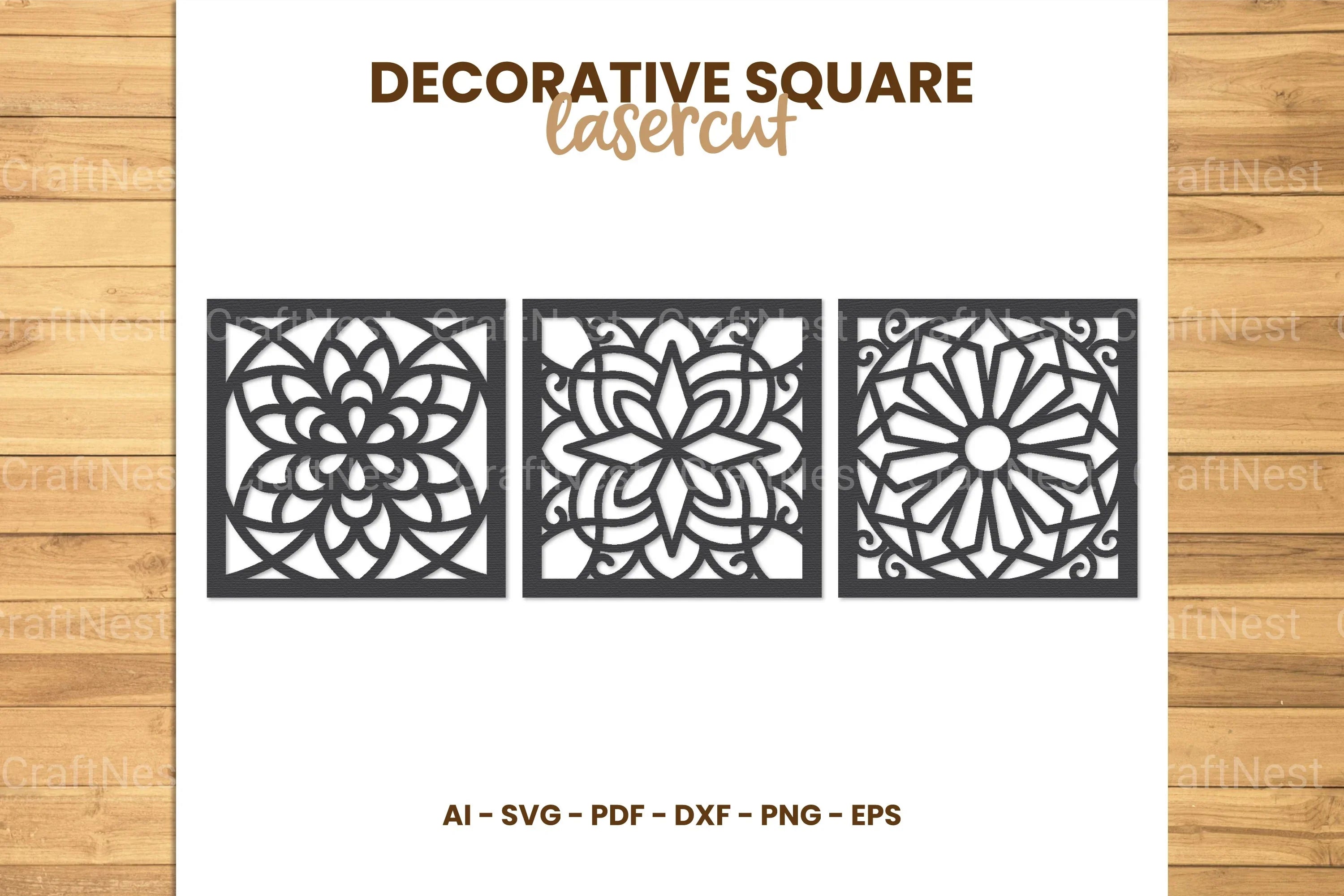 Square Lasercut SVG Bundle - CraftNest - Digital Crafting and Art