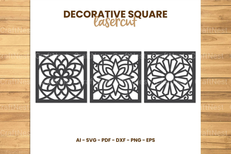 Square Lasercut SVG Bundle - CraftNest - Digital Crafting and Art