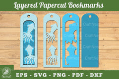 Squid Layered Bookmark Clipart Bundle - CraftNest - Digital Crafting and Art