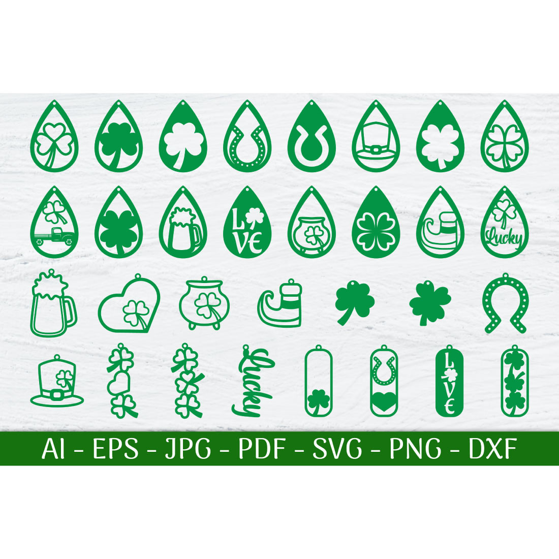 St Patrick's Day Earrings SVG Bundle