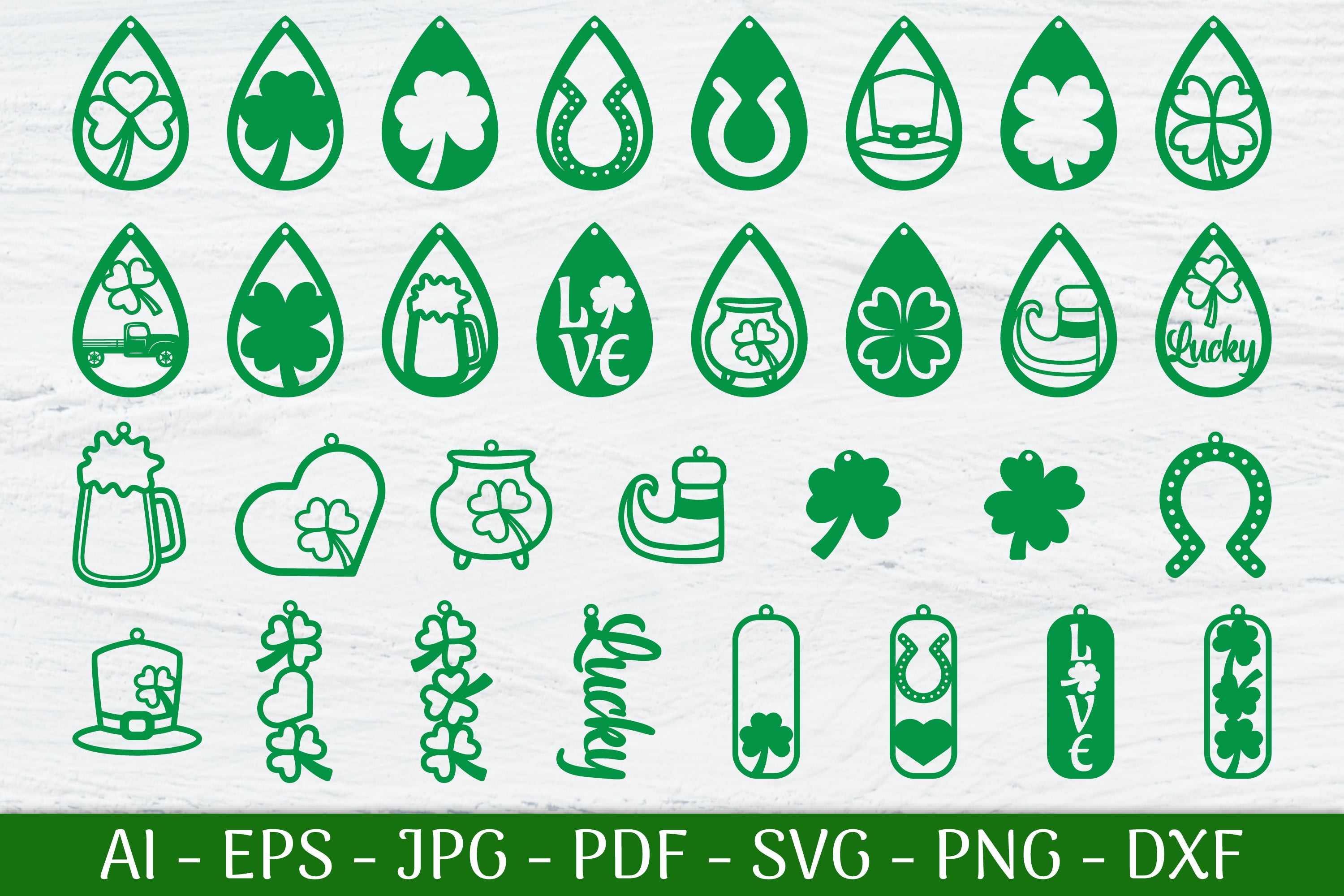 St Patrick's Day Earrings SVG Bundle