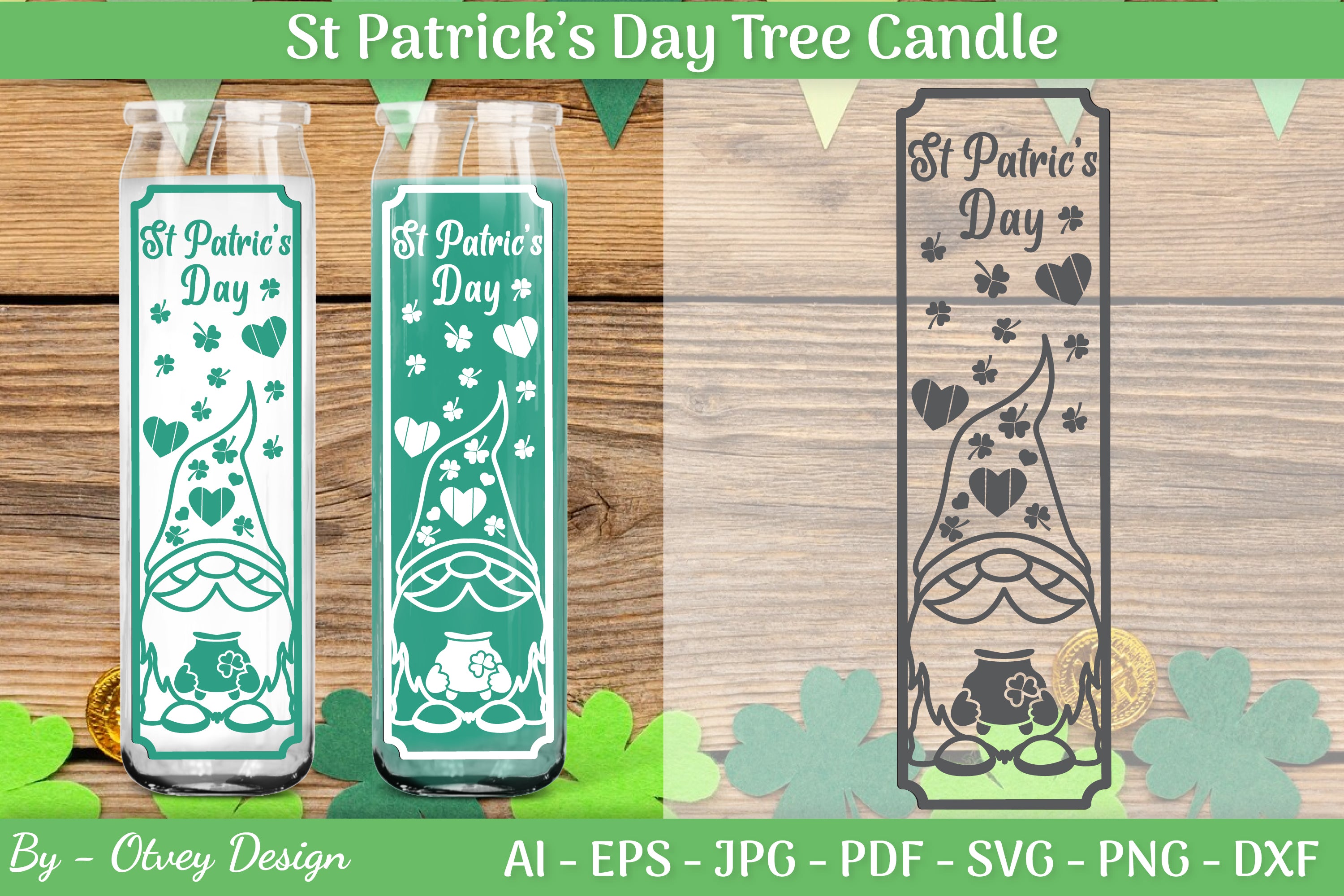 St Patrick's Day Candle Design SVG Bundle 2 - CraftNest - Digital Crafting and Art