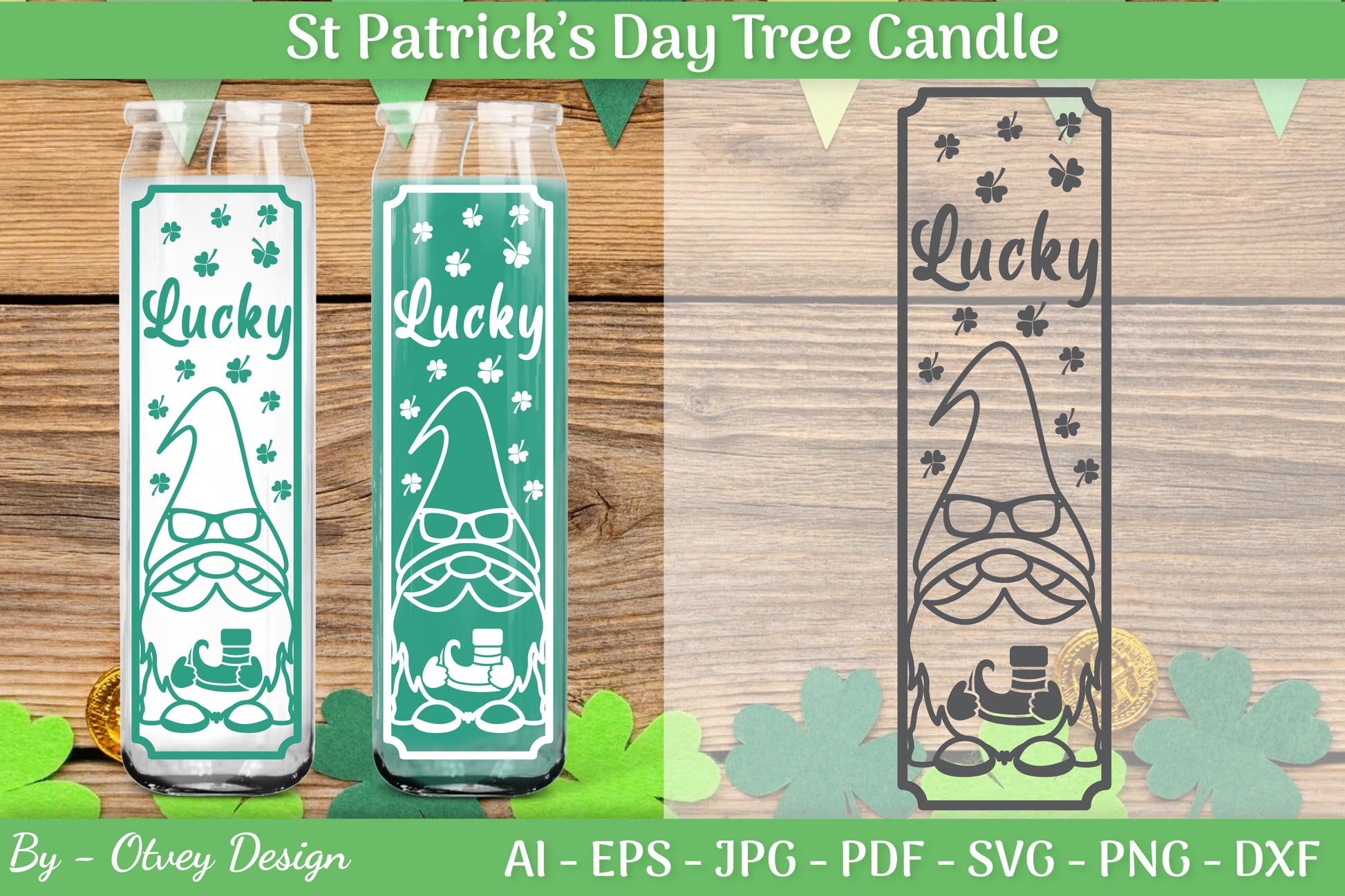 St Patrick's Day Candle Design SVG Bundle 4 - CraftNest - Digital Crafting and Art