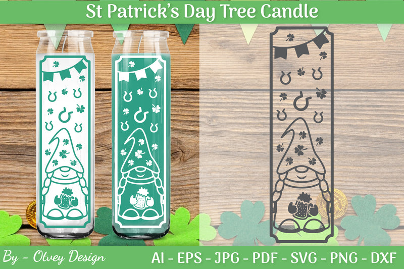 St Patrick's Day Candle Design SVG Bundle 6 - CraftNest - Digital Crafting and Art