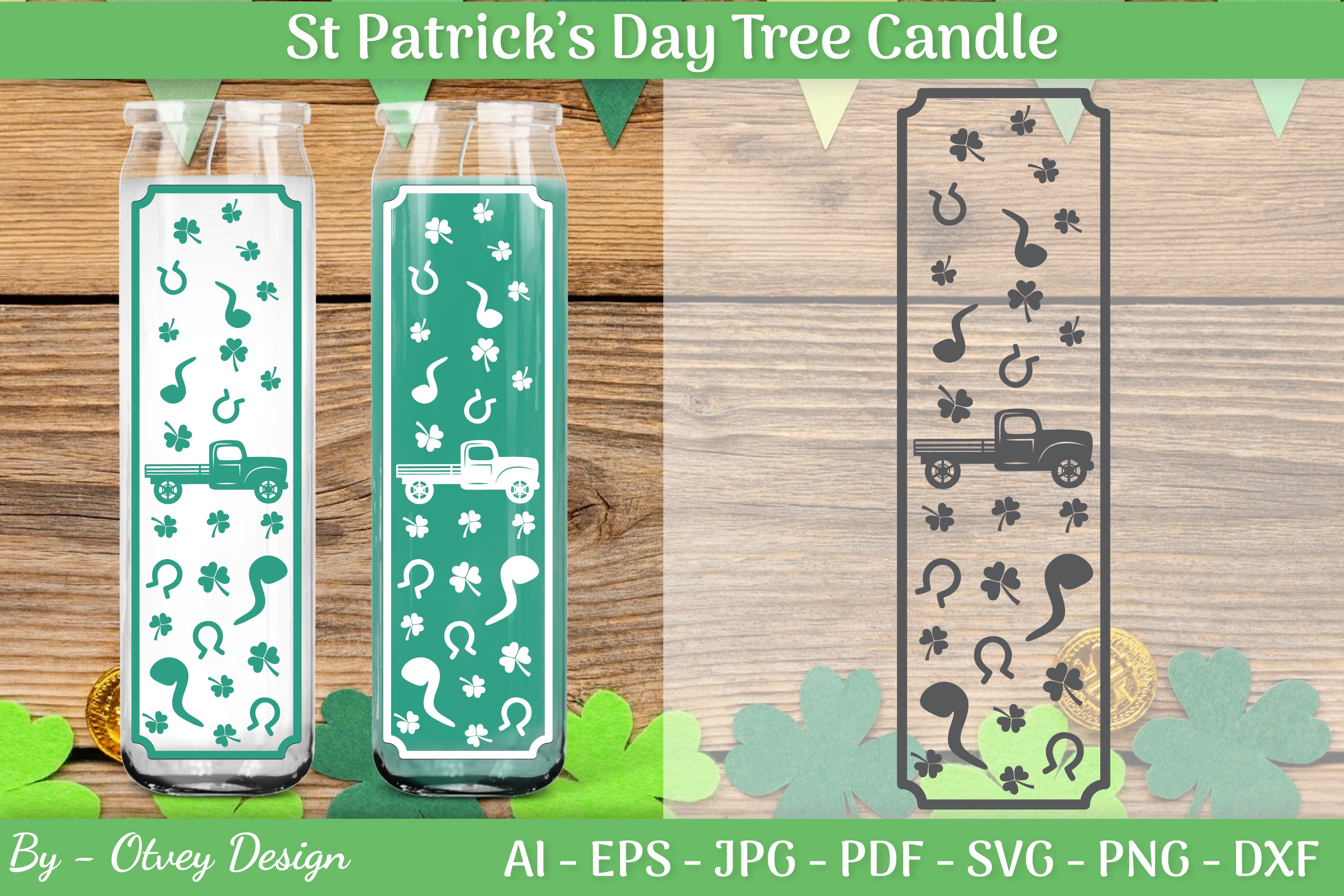 St Patrick's Day Candle Design SVG Bundle 7 - CraftNest - Digital Crafting and Art