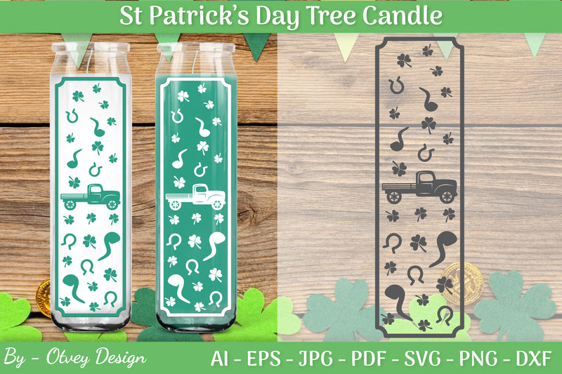 St Patrick's Day Candle Design SVG Bundle 7 - CraftNest - Digital Crafting and Art