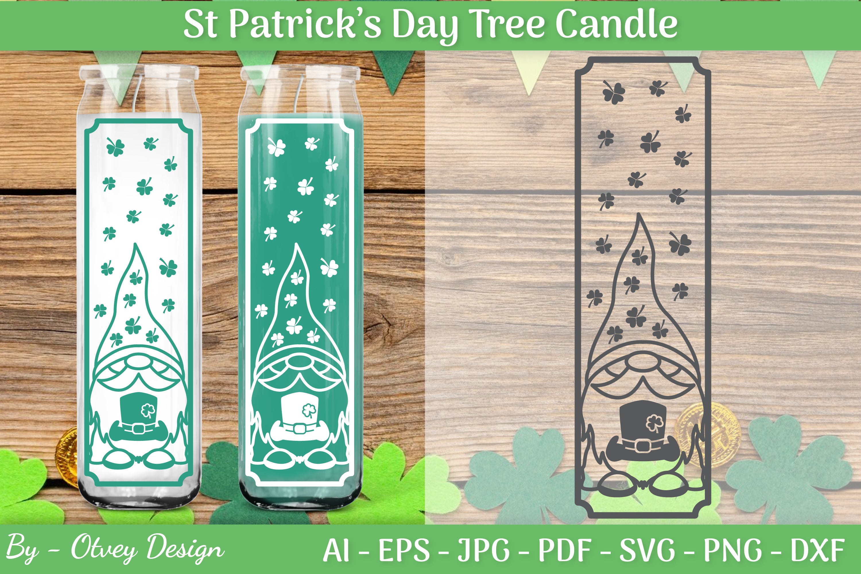 St Patrick's Day Candle Design SVG Bundle 8 - CraftNest - Digital Crafting and Art