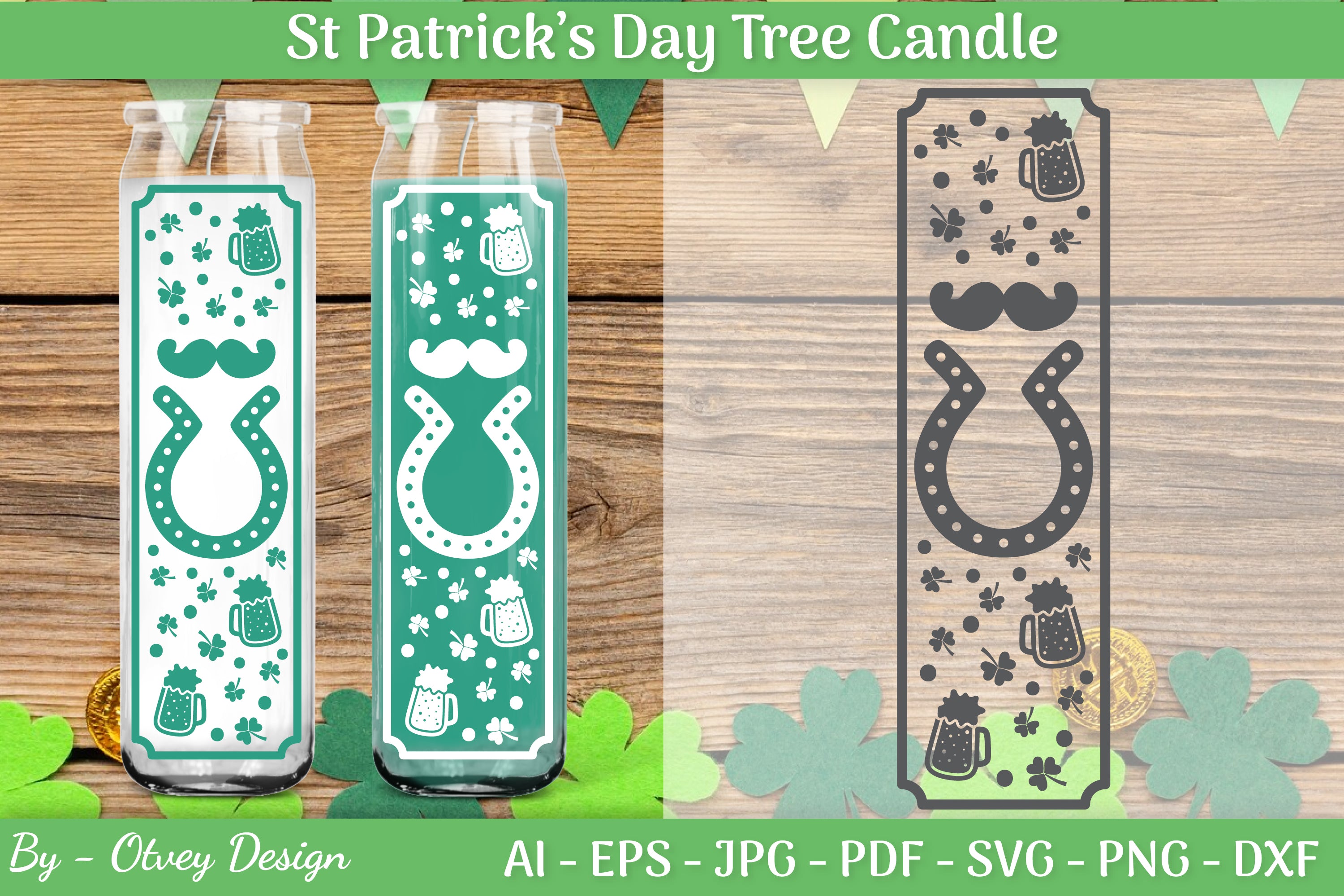 St Patrick's Day Candle Design SVG Bundle 12 - CraftNest - Digital Crafting and Art