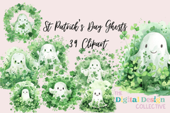Adorable St. Patrick's Day Ghosts Clipart Bundle - CraftNest - Digital Crafting and Art
