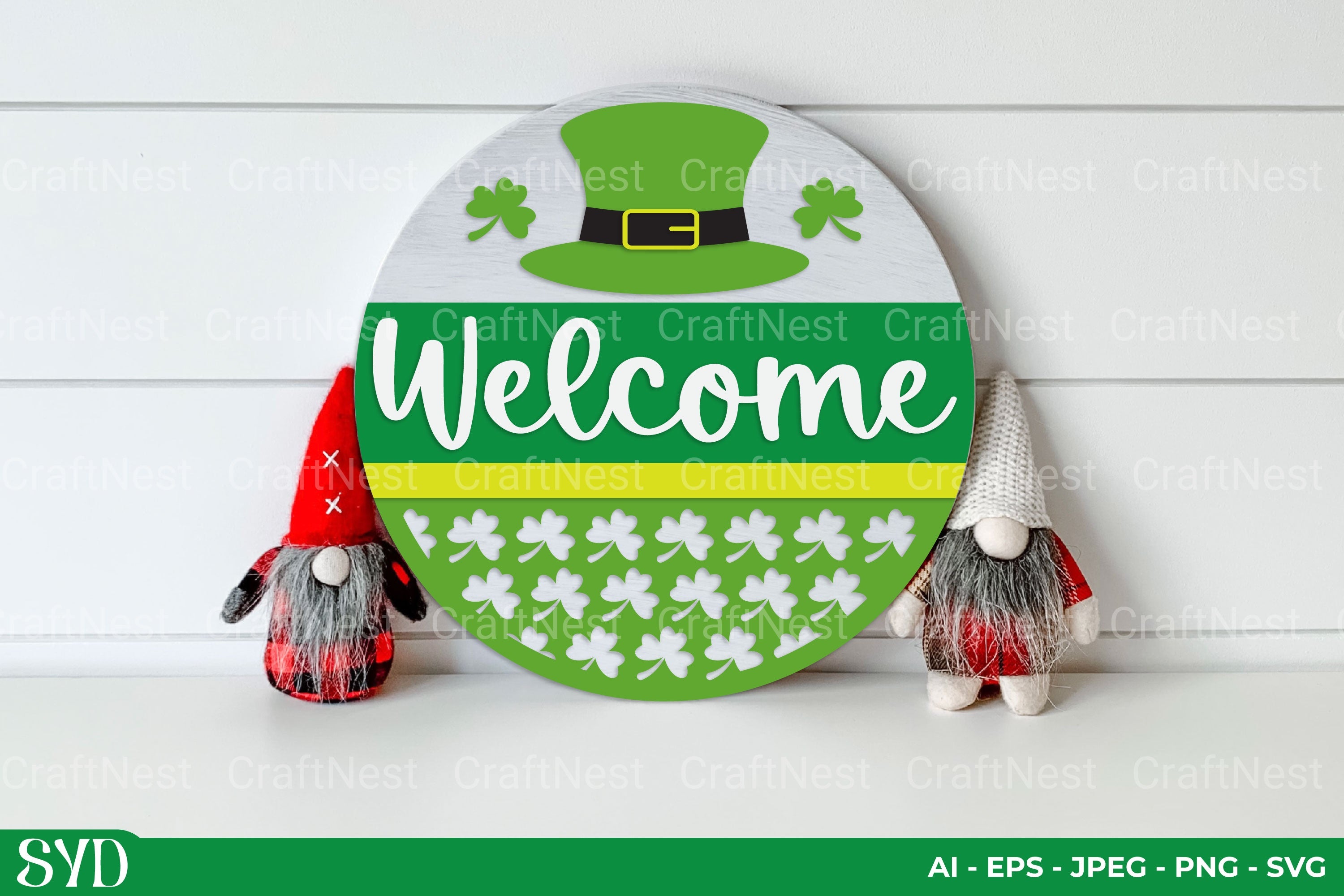 St. Patrick's Day Round Sign SVG Clipart Bundle
