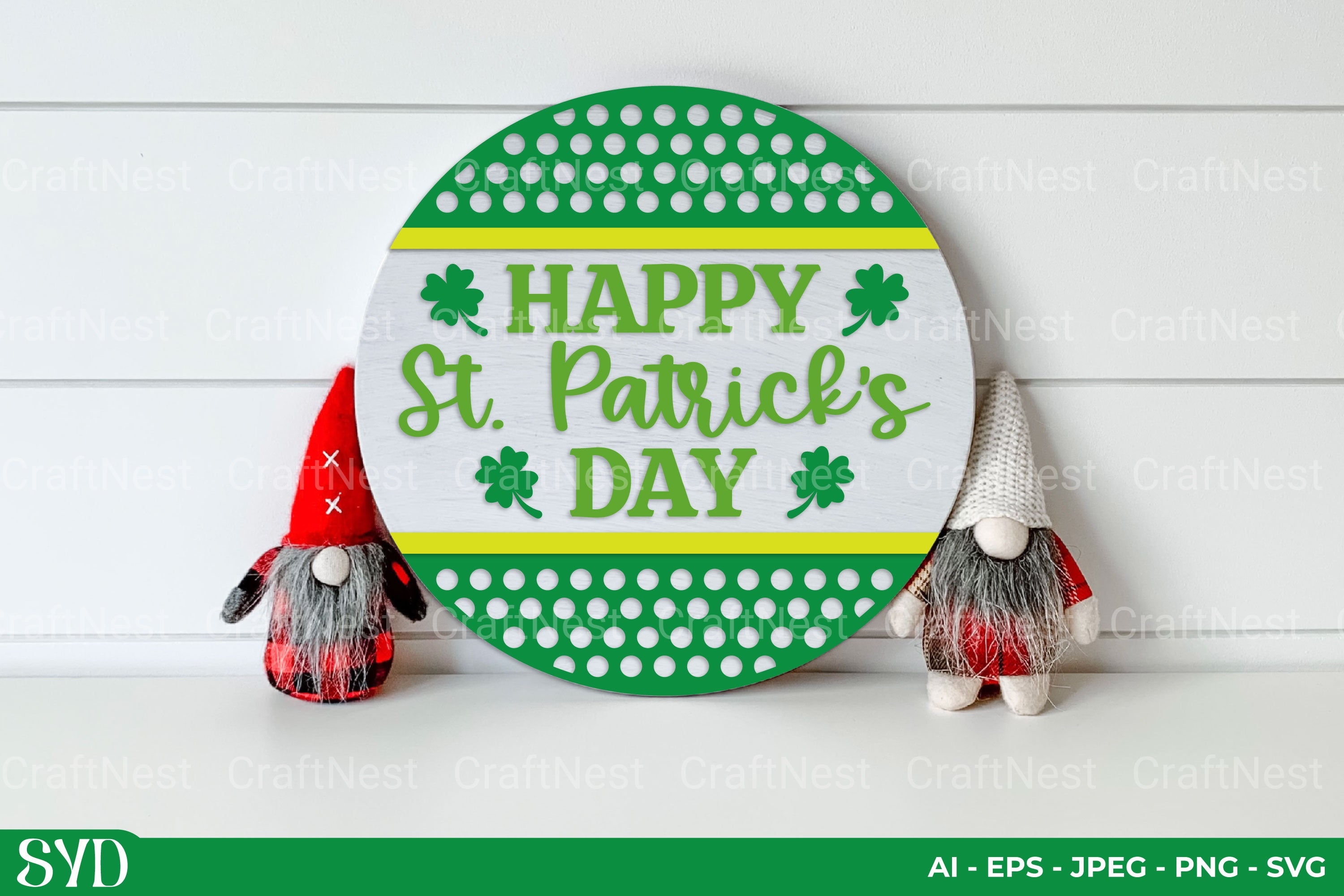 St. Patrick's Day Round Sign SVG Clipart Bundle