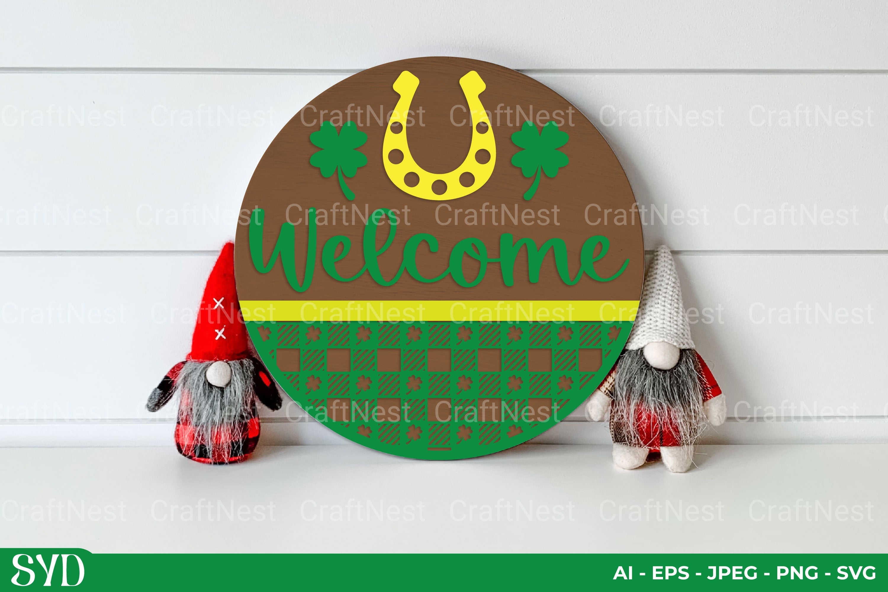 St. Patrick's Day Round Sign SVG Clipart Bundle
