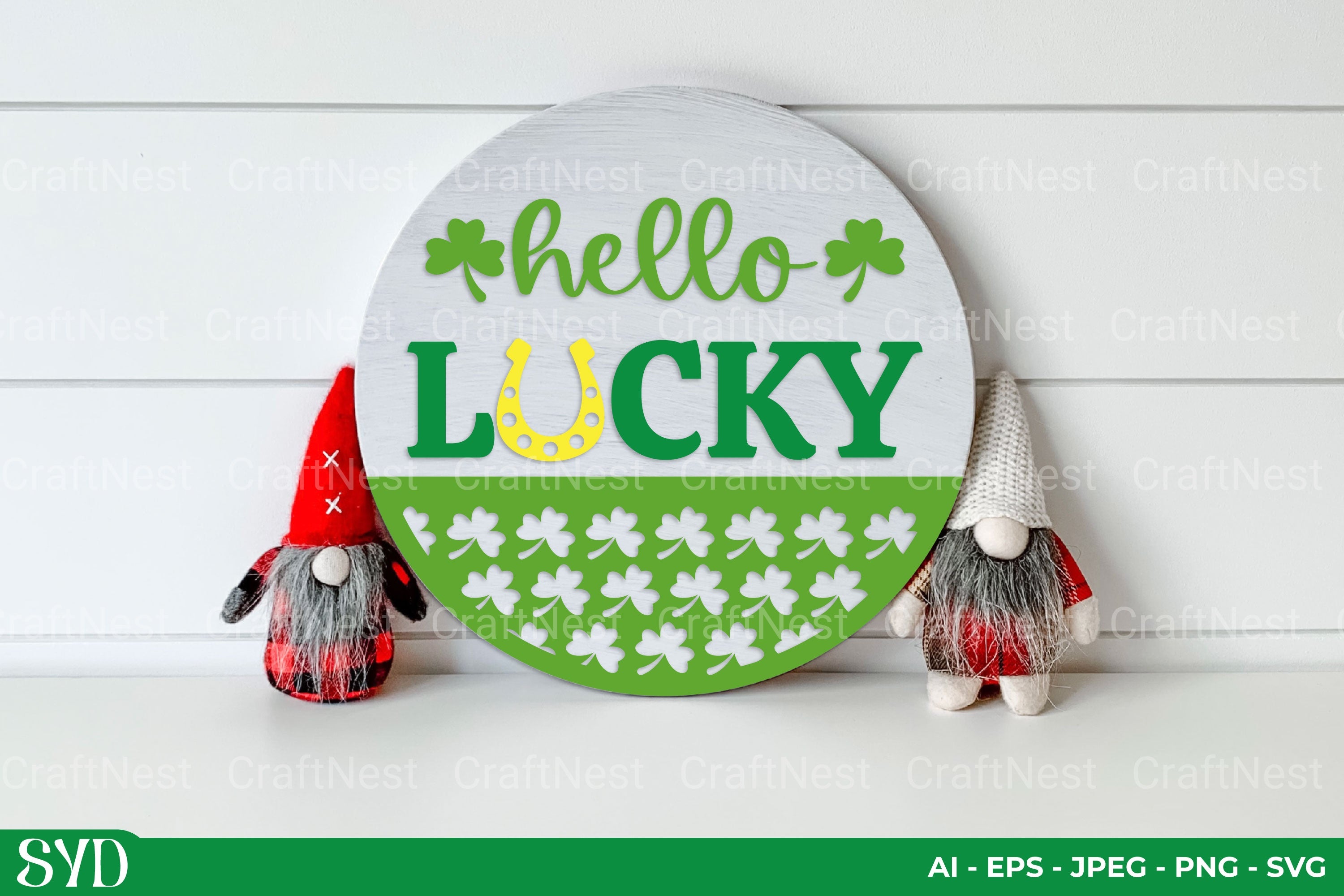 St. Patrick's Day Round Sign SVG Clipart Bundle