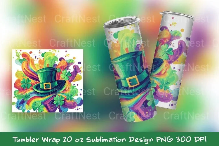 St Patrick Hat Tumbler Wrap - CraftNest - Digital Crafting and Art
