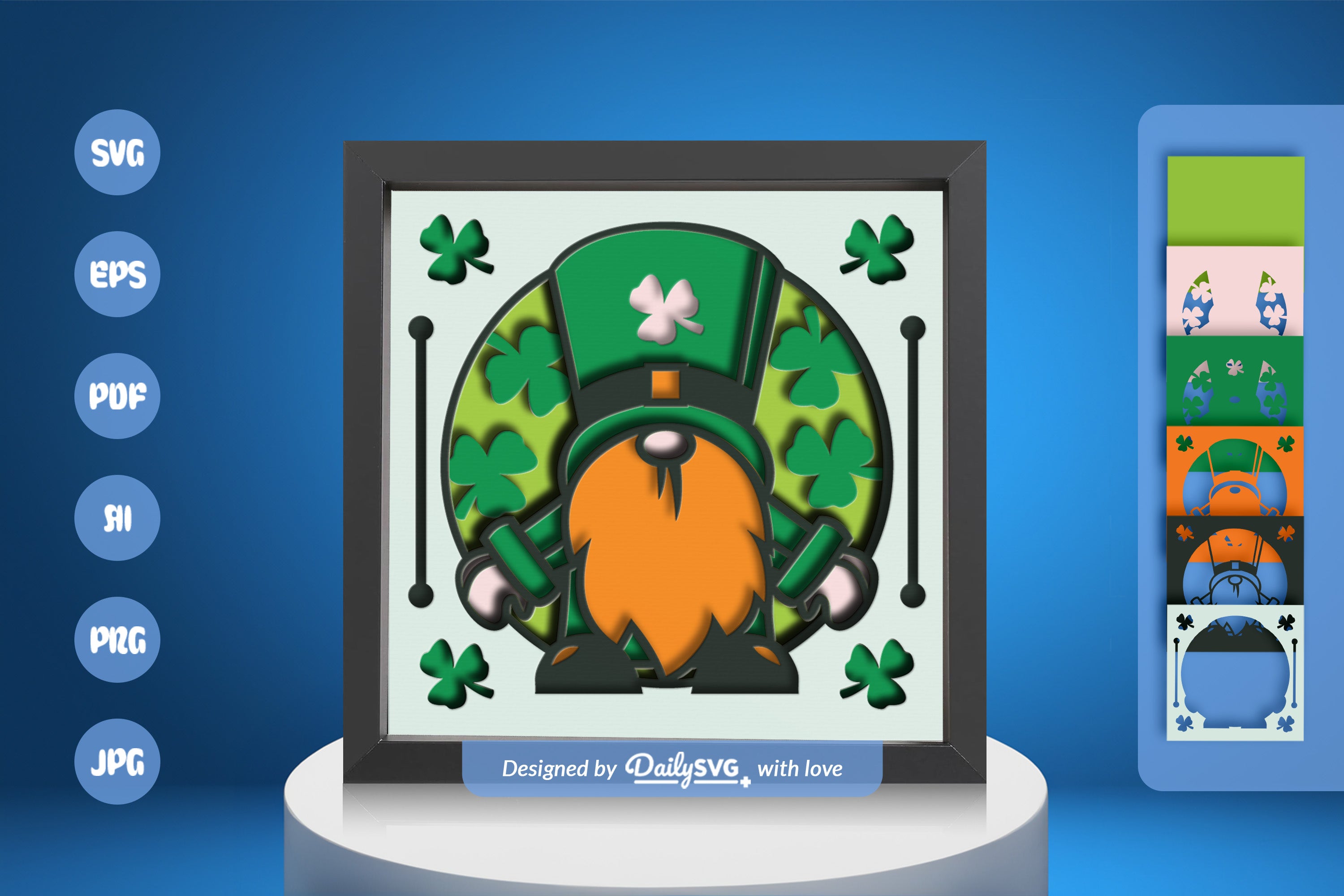 St. Patrick's Day Gnome Papercut SVG Bundle