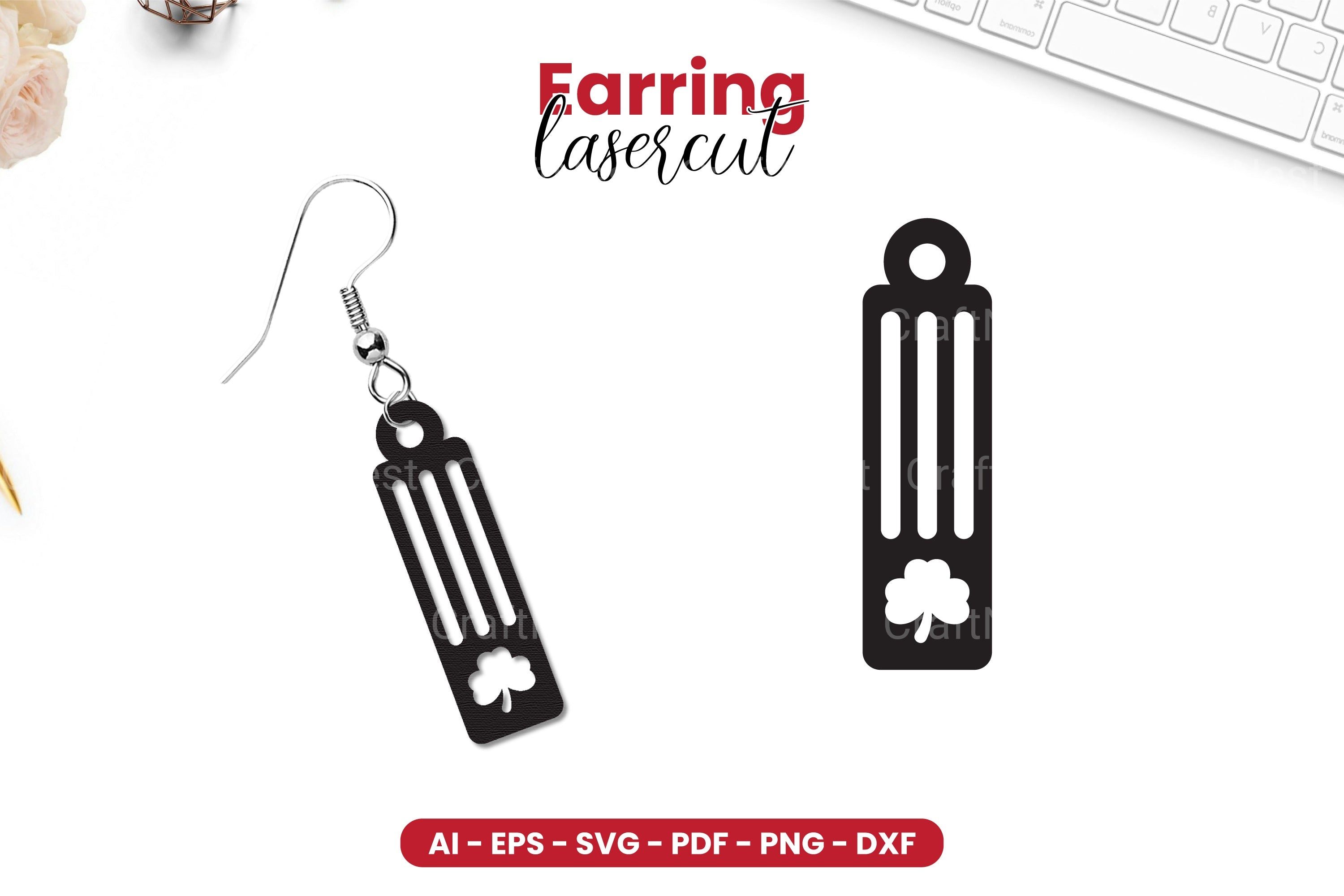 St Patrick's Day Earring Lasercut SVG Clipart Bundle