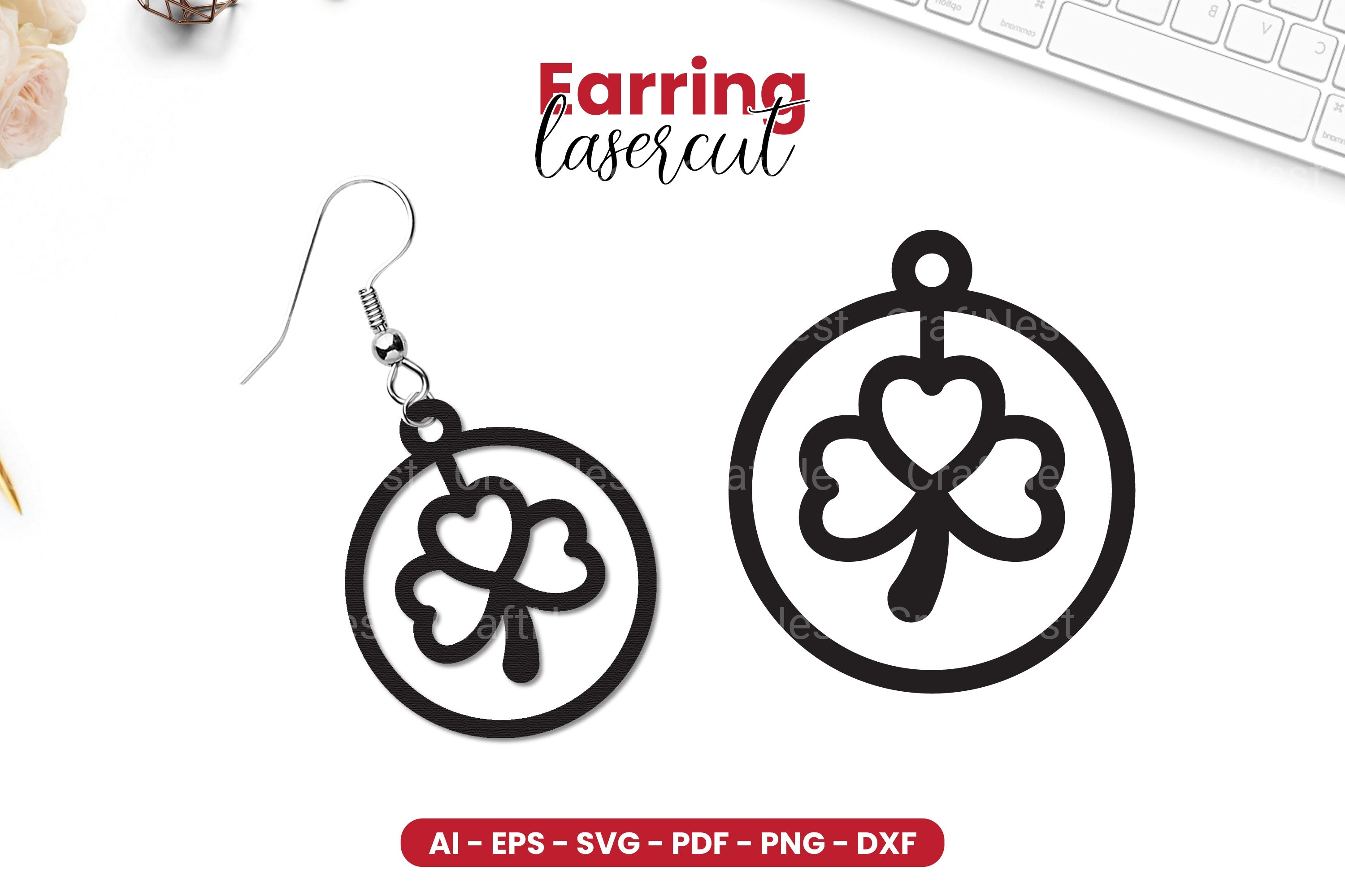 St Patrick's Day Earring Lasercut SVG Clipart Bundle