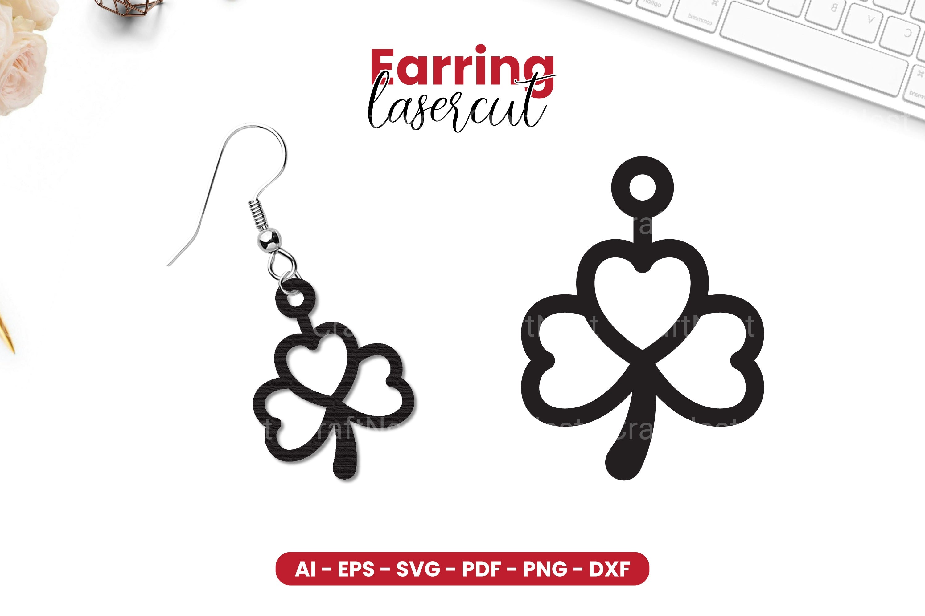 St Patrick's Day Earring Lasercut SVG Clipart Bundle