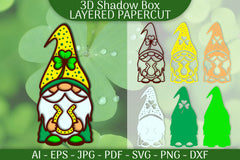 St Patrick's Day Gnome Layered Papercut SVG Bundle 3 - CraftNest - Digital Crafting and Art