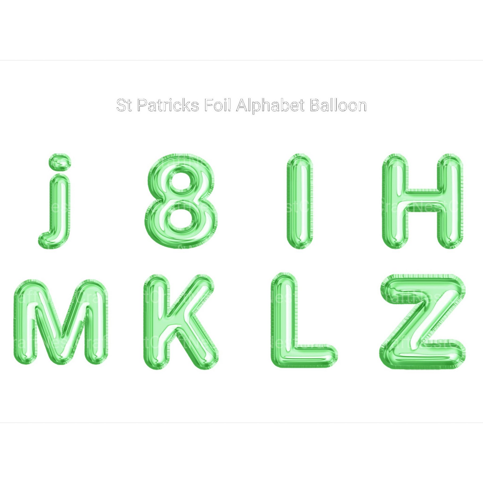St Patrick' Foil Alphabet Balloon Clipart - CraftNest - Digital Crafting and Art