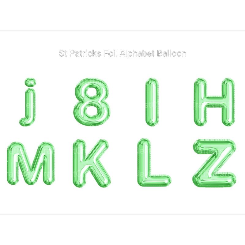 St Patrick' Foil Alphabet Balloon Clipart - CraftNest - Digital Crafting and Art