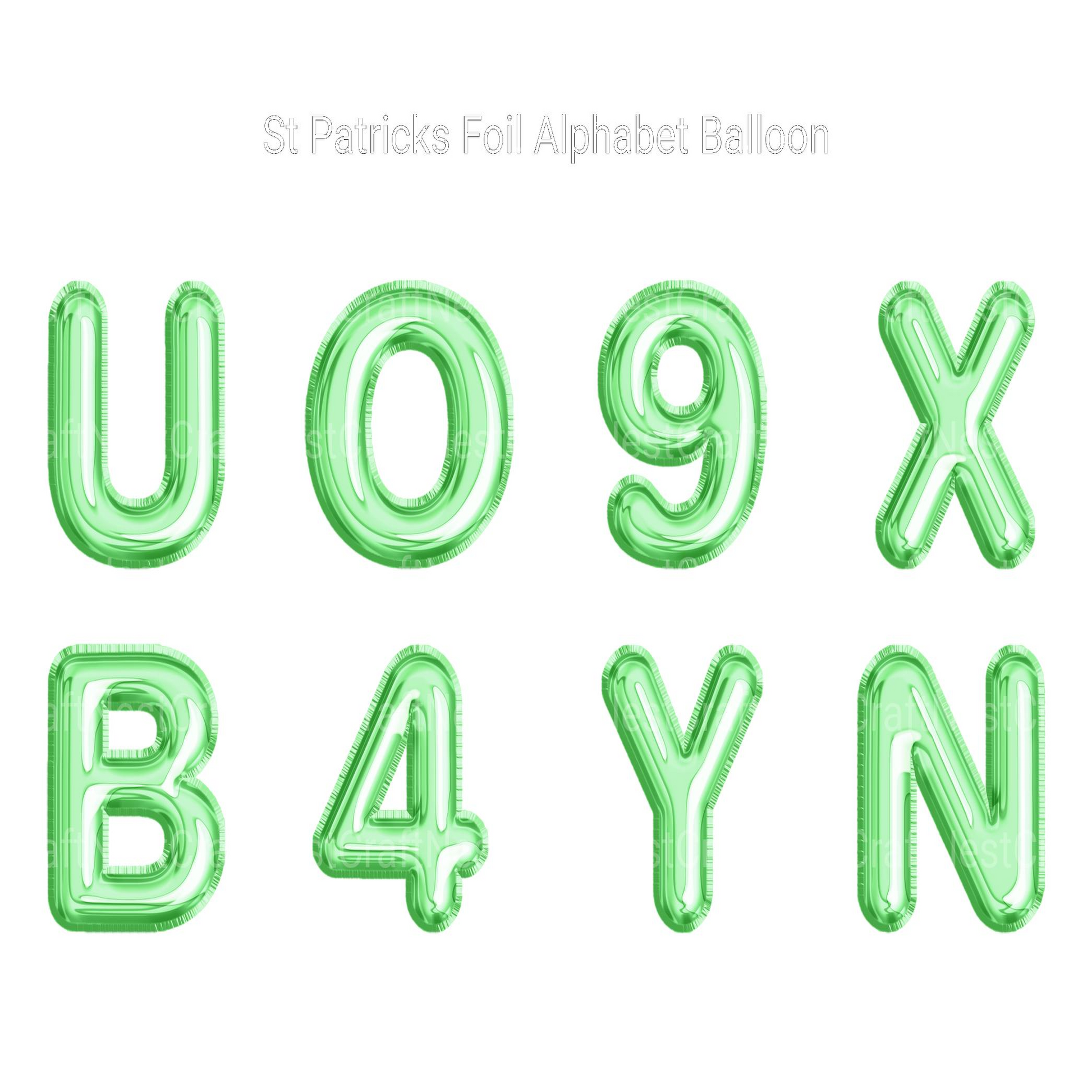 St Patrick' Foil Alphabet Balloon Clipart - CraftNest - Digital Crafting and Art