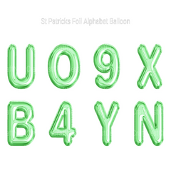St Patrick' Foil Alphabet Balloon Clipart - CraftNest - Digital Crafting and Art