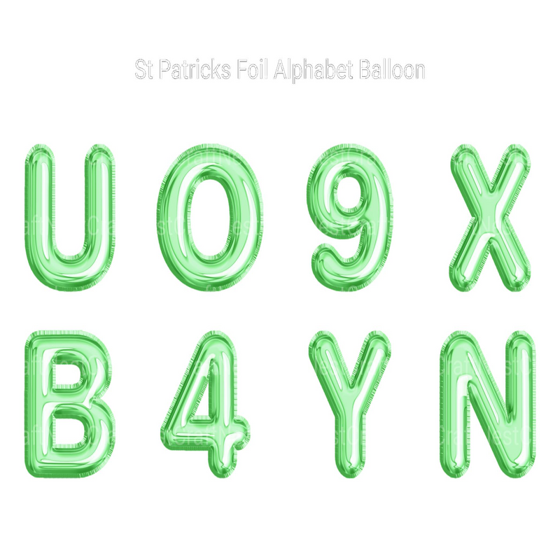 St Patrick' Foil Alphabet Balloon Clipart - CraftNest - Digital Crafting and Art