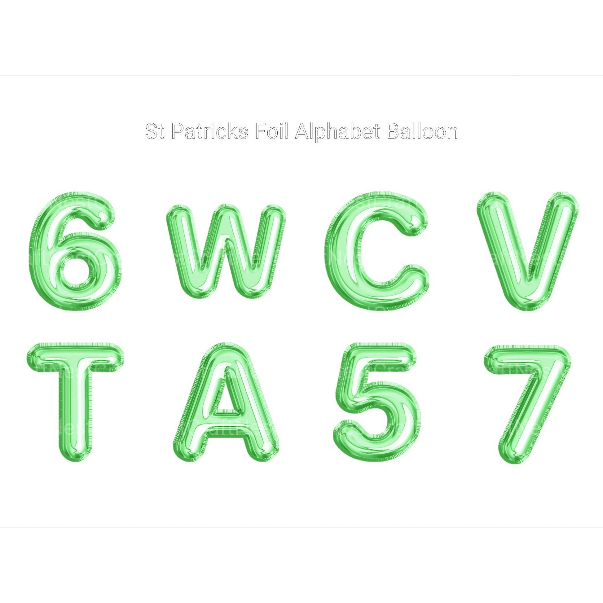 St Patrick' Foil Alphabet Balloon Clipart - CraftNest - Digital Crafting and Art