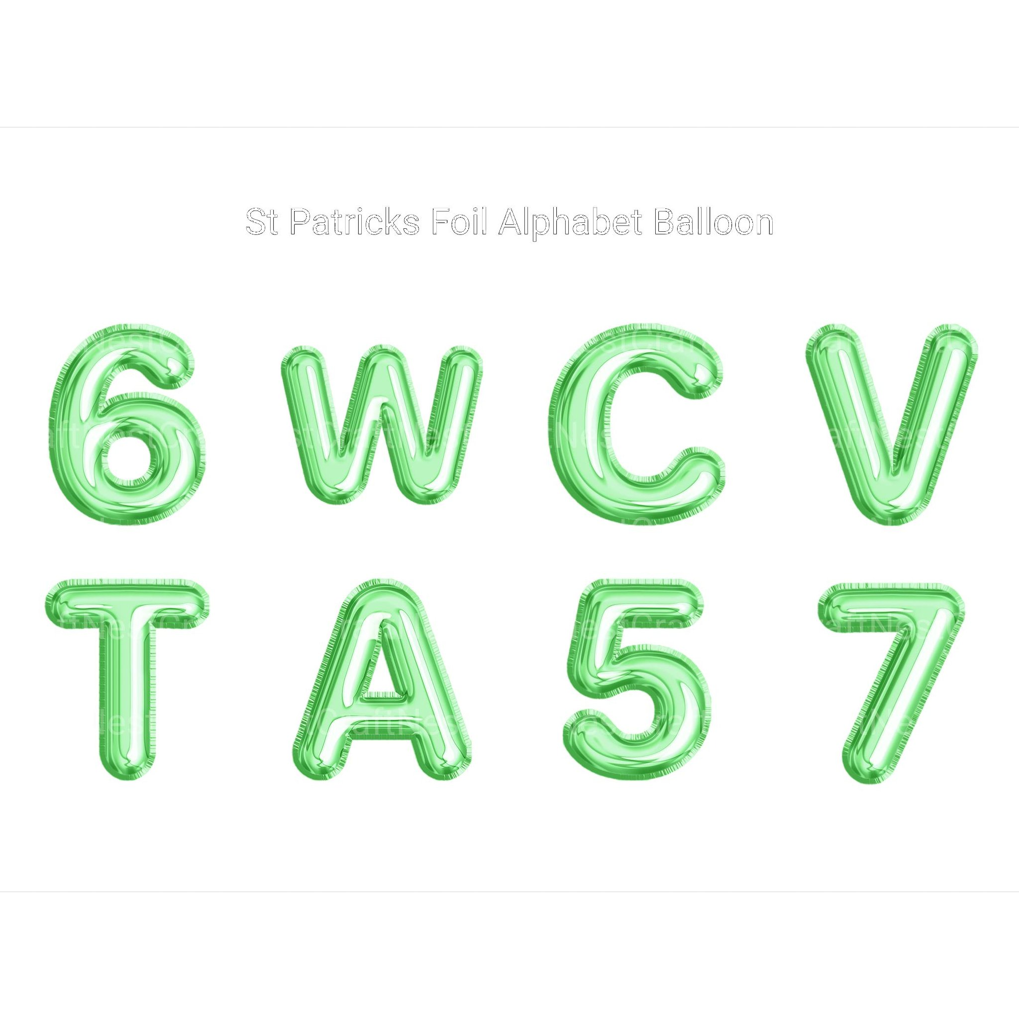 St Patrick' Foil Alphabet Balloon Clipart - CraftNest - Digital Crafting and Art