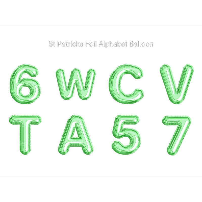 St Patrick' Foil Alphabet Balloon Clipart - CraftNest - Digital Crafting and Art