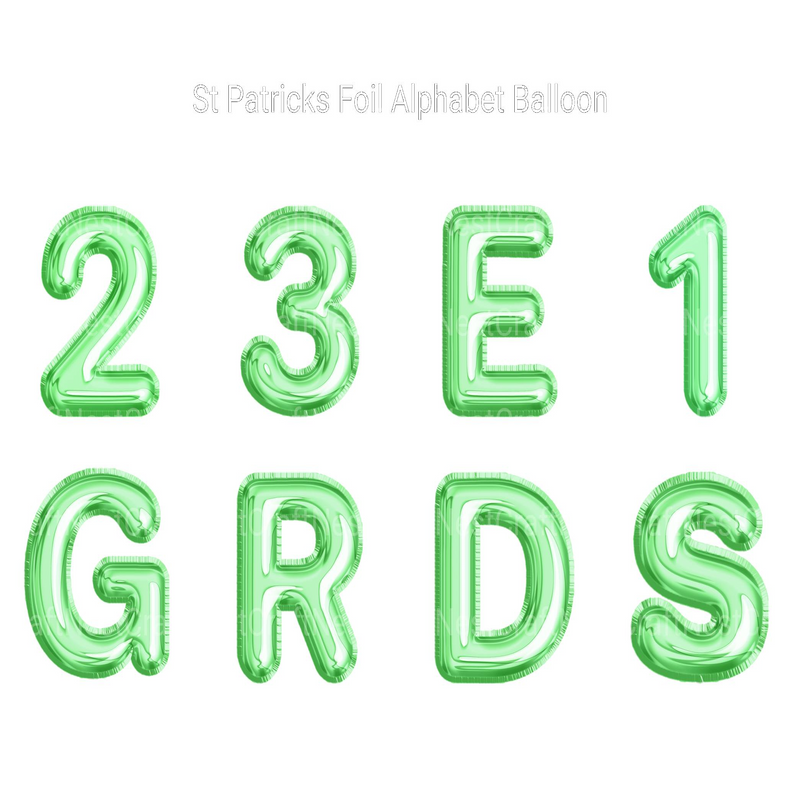 St Patrick' Foil Alphabet Balloon Clipart - CraftNest - Digital Crafting and Art