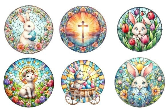 Stained Glass Easter Clipart Bundle 2 - CraftNest - Digital Crafting and Art