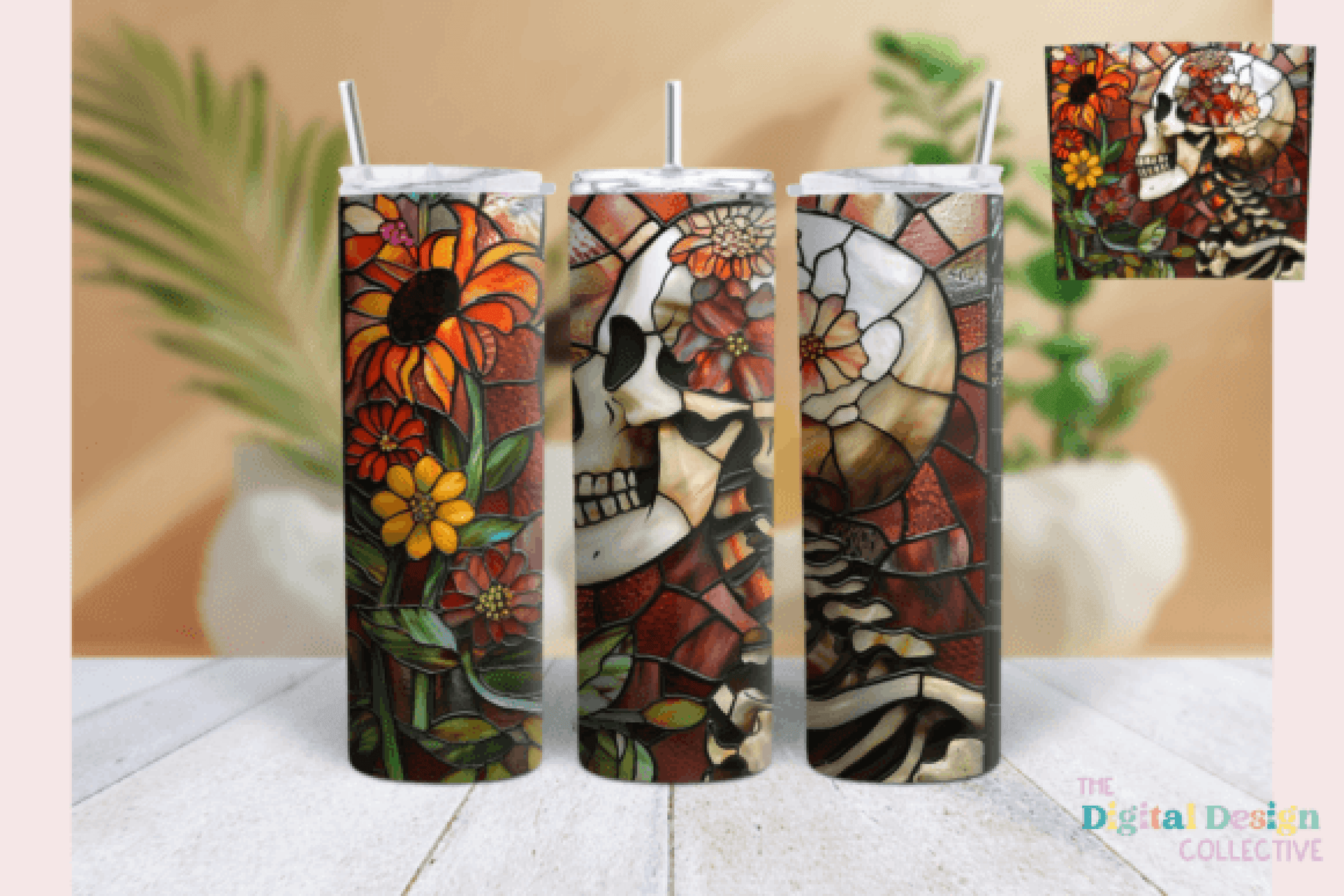 Stained Glass Skeleton Tumbler Wrap Bundle - CraftNest - Digital Crafting and Art