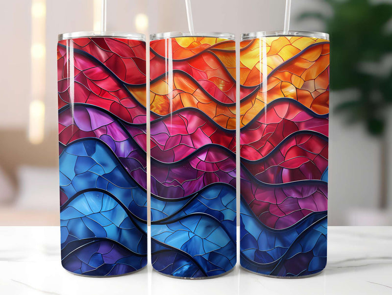 Stained Glass Summer 3 Tumbler Wrap - CraftNest - Digital Crafting and Art