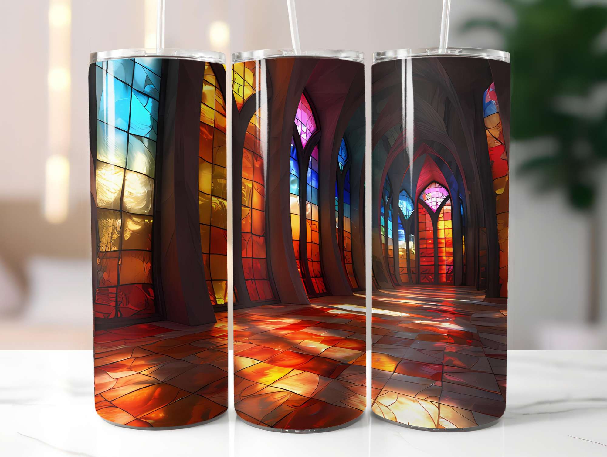 Stained Glass Summer 1 Tumbler Wrap - CraftNest - Digital Crafting and Art