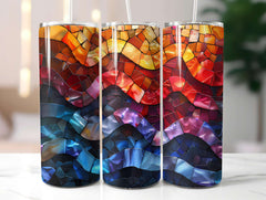 Stained Glass Summer 3 Tumbler Wrap - CraftNest - Digital Crafting and Art