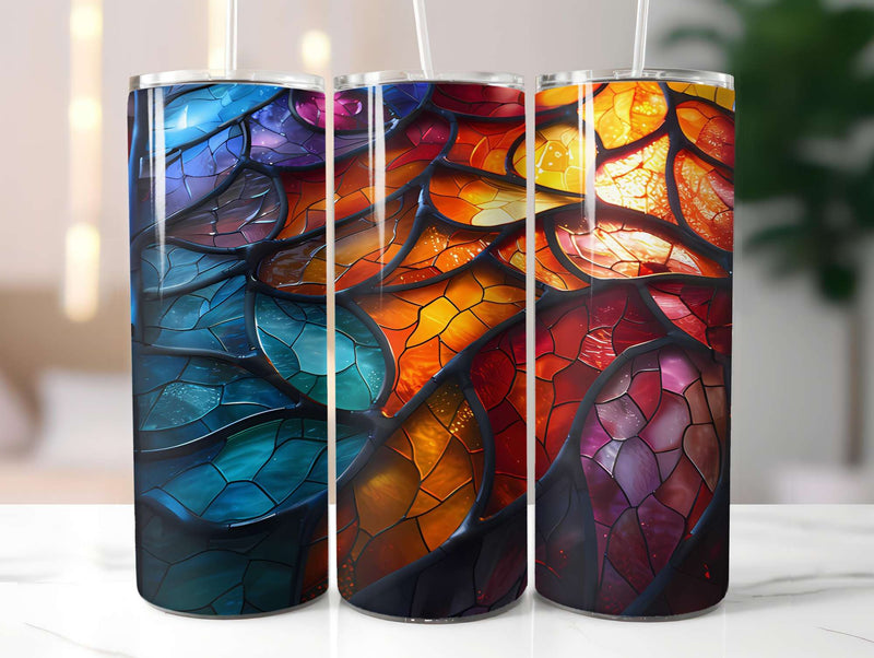 Stained Glass Summer 1 Tumbler Wrap - CraftNest - Digital Crafting and Art