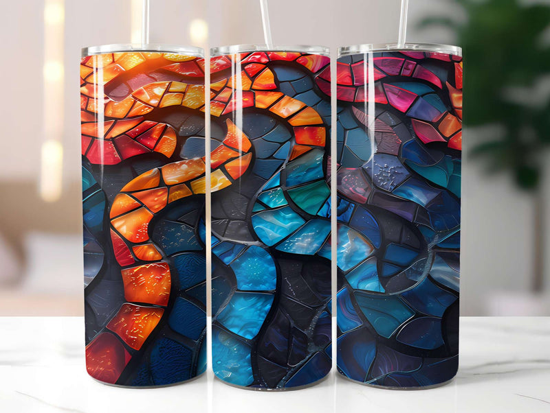 Stained Glass Summer 3 Tumbler Wrap - CraftNest - Digital Crafting and Art